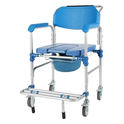 Cbhfmljd Mobility Bedside Toilet Chair, Shower Commode Seat Bathroom Potty Stool Elderly Adjustable Toilet Safety Frame with Handles and Back Anti-Skid Armrest for Seniors, Disabled and Pregnant