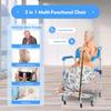 Cbhfmljd Mobility Bedside Toilet Chair, Shower Commode Seat Bathroom Potty Stool Elderly Adjustable Toilet Safety Frame with Handles and Back Anti-Skid Armrest for Seniors, Disabled and Pregnant view 2