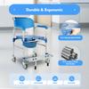 Cbhfmljd Mobility Bedside Toilet Chair, Shower Commode Seat Bathroom Potty Stool Elderly Adjustable Toilet Safety Frame with Handles and Back Anti-Skid Armrest for Seniors, Disabled and Pregnant view 3