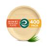 ECO SOUL 8 Inch Disposable Palm Leaf Plates [400 Pack] Premium Food-Safe Heavy Duty Compostable Bamboo Paper Plates for Lunch, Dinner, Birthday, Weddings, Party, Camping & Catering Events [Round] view 1
