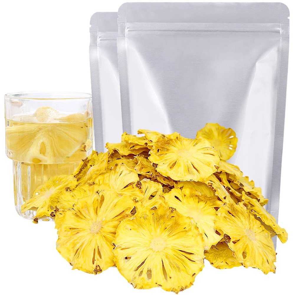 JTEDZI Dried Pineapple for Cocktail Garnish, Dry Dehydrated Pineapple 200g/2x3.52oz, No Sugar Added & No Additives Fruit Tea (36 to 40 Slices)