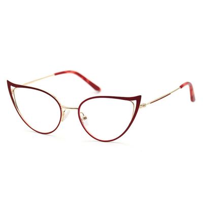 Cat Eye Reading Glasses For Women Metal Frame Blue Light Blocking Computer Readers (red, 2.25, multiplier_x)