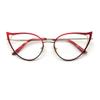 Cat Eye Reading Glasses For Women Metal Frame Blue Light Blocking Computer Readers (red, 2.25, multiplier_x) view 2