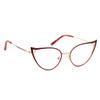 Cat Eye Reading Glasses For Women Metal Frame Blue Light Blocking Computer Readers (red, 3.0, multiplier_x) view 4