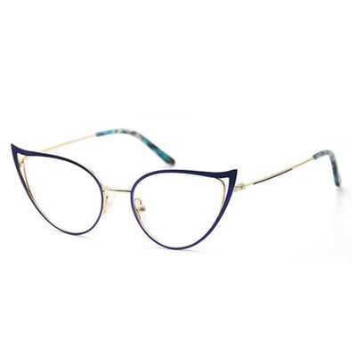 Cat Eye Reading Glasses For Women Metal Frame Blue Light Blocking Computer Readers (blue, 4.25, multiplier_x)
