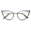 Cat Eye Reading Glasses For Women Metal Frame Blue Light Blocking Computer Readers (blue, 4.25, multiplier_x) view 2