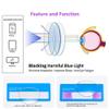 Cat Eye Reading Glasses For Women Metal Frame Blue Light Blocking Computer Readers (blue, 4.25, multiplier_x) view 3