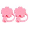 2Pcs Silicone Straw Covers Cap Reusable Drinking Straw Tips Lids Cute Topper for Reusable view 1