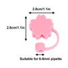 2Pcs Silicone Straw Covers Cap Reusable Drinking Straw Tips Lids Cute Topper for Reusable view 2