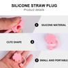 2Pcs Silicone Straw Covers Cap Reusable Drinking Straw Tips Lids Cute Topper for Reusable view 3