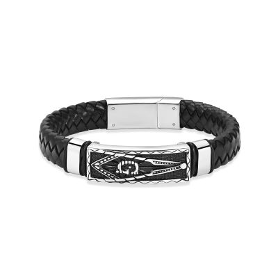 PINOXI Cremation Jewelry Urn Bracelet for Ashes for Men Memorial Braided Urn Bangle Keepsake Jewelry,20cm