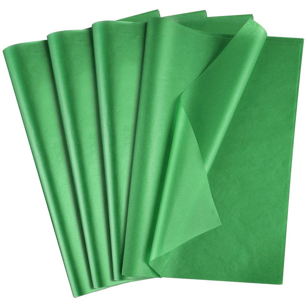 AORZIT Green Tissue Paper - 80 Sheets, 14x20 Inch, Gift Bag Wrapping, DIY Arts Crafts, Shredded Filler for Birthday, Graduation