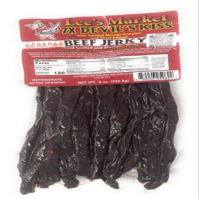 Lee's Market 7X Devils Kiss Beef Jerky - Soft & Tender - Healthy Low Carb, Gluten-Free Snack - Paleo & Keto-Friendly - Michigan Made Handcrafted Jerky - Specialty Gourmet Meat Snacks - 8oz
