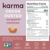 Cocoa Dusted Wrapped Whole Cashews by Karma Nuts, Lightly Sweetened, Air Roasted with Natural Skins, 2X more Fiber, Peanut-Free Facility, Kosher, Everyday Nut Snack, 7oz Resealable Bag - 6 pack view 2