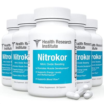 Nitrokor - Nitric Oxide Boosting - New Improved Formula - 5 Bottles 150 Capsules - Official Manufacturer - Official Nitrokor (5)