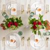 EcoQuality 9" inch Round Hammered Clear Plastic Dinner Plates with Gold Rim - China Like Party Plates, Heavy Duty Large Disposable Charger Salad Plate Weddings, Serveware, Tableware (60 PACK) view 3
