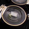 EcoQuality 9" inch Round Hammered Clear Plastic Dinner Plates with Gold Rim - China Like Party Plates, Heavy Duty Large Disposable Charger Salad Plate Weddings, Serveware, Tableware (60 PACK) view 4