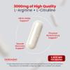 L Arginine L Citrulline Supplement 3000mg (240 Capsules) Nitric Oxide Pills for Men - Stamina, Endurance, Performance for Workouts - NO Supplements for Men - Gluten Free, Non-GMO, Vegan Capsules view 4