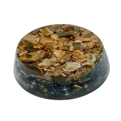 Leopard Jasper Single Crystal Small Tower Buster Orgone Generator Energy Accumulator Perfect Gifting Tool! Made Using Advance Harmonics Orgonite Many Beautiful Ingredients! schm(Leopard Jasper)