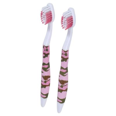 Imperial Falcon Group Kid's Soft Toothbrushes Variety Pack (Pink Camo; 2 Packs of 2 toothbrushes; Total of 4 toothbrushes)