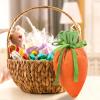 12PCS Easter Carrot Shape Gift Bags, Carrot Velvet Drawstring Bag Basket Candy Bags, Packaging Drawstring Bag Candy Gift Wrap Bags for Easter Cookie Party Favors Supplies view 2