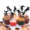 12-piece set Hip-hop dance Cupcake Toppers Black Glitter Breaking Dancer Cupcake Picks Hip HOP Hooray Cupcake Toppers for Hip Hop Dancing Theme Party Decor Supplies view 1