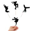 12-piece set Hip-hop dance Cupcake Toppers Black Glitter Breaking Dancer Cupcake Picks Hip HOP Hooray Cupcake Toppers for Hip Hop Dancing Theme Party Decor Supplies view 3