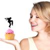 12-piece set Hip-hop dance Cupcake Toppers Black Glitter Breaking Dancer Cupcake Picks Hip HOP Hooray Cupcake Toppers for Hip Hop Dancing Theme Party Decor Supplies view 4