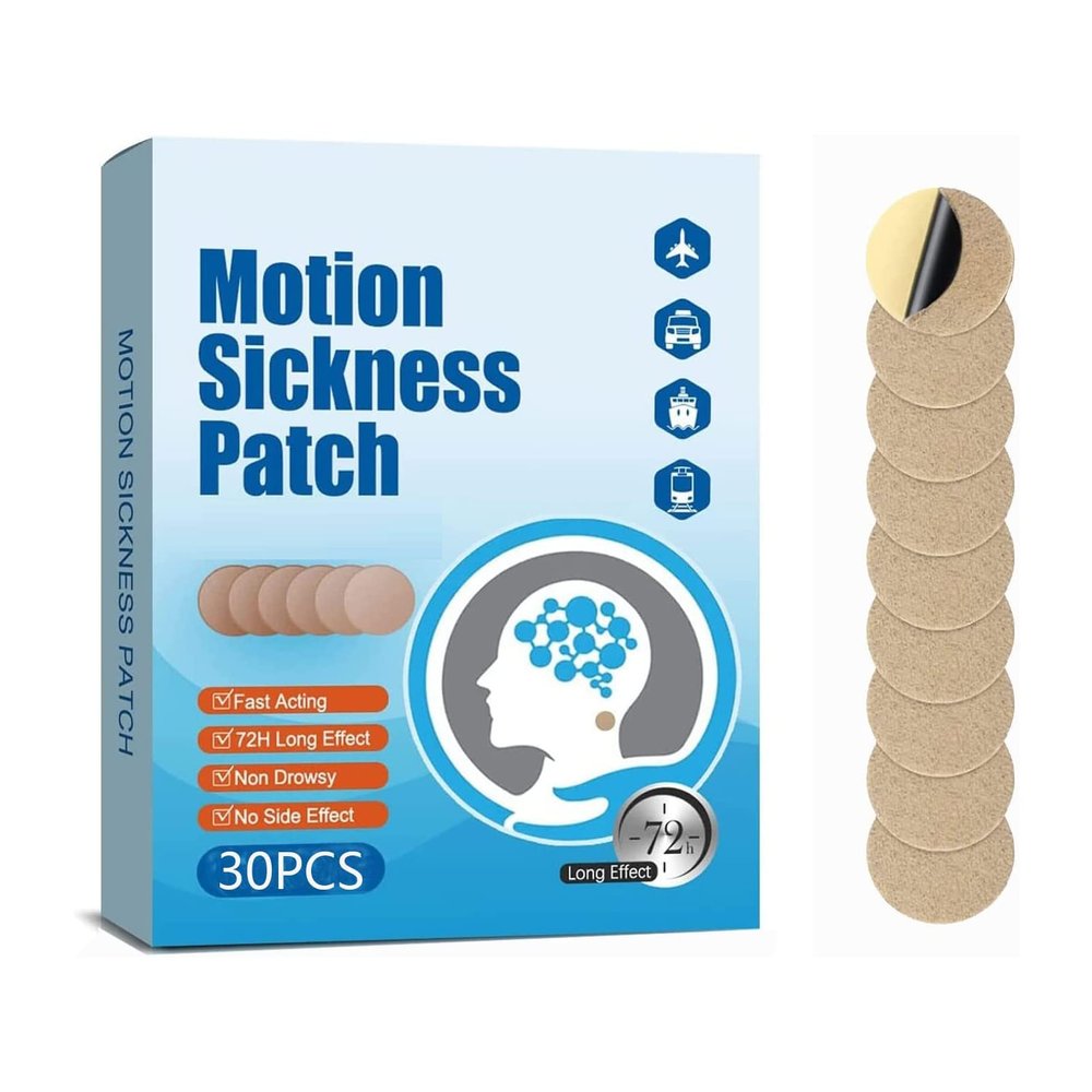 (2026 New) Motion Sickness Patches Non-Drowsy, 100% Natural Motion Sickness Patch(Efficient Lasts 72 Hours)-for Car Airplane Ship Altitude Sickness(Travel Essentials)-for Adults and Kids(30 Count)
