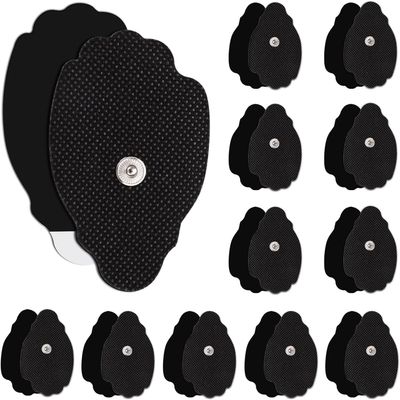 24 Pcs Electrodes Pads for Tens Unit, Reusable Long-Lasting Self-Adhesive Non-Irritating Tens Replacement Patches with Standard 3.5mm Snap-on Connector, Compatible with Belifu, Brilnurse TENS, Black