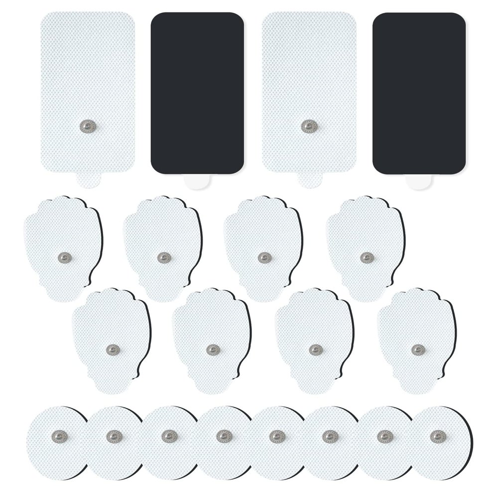 20 Pack TENS Unit Electrodes Pads, Reusable Self-Adhesive Latex-Free Non-Irritating Replacement Patches for TENS Massager with Standard 3.5mm Snap-on Connector, Compatible with Belifu, Brilnurse TENS