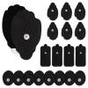 20 Pcs Combo Electrodes Pads for Tens Unit, Reusable Self-Adhesive Latex-Free Non-Irritating Replacement Patches with Standard 3.5mm Snap-on Connector, Compatible with Belifu, Brilnurse TENS, Black view 1