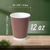 JOYCODE [12OZ 400(120)(150)(920) SETS Brown Disposable Premium Insulated Paper Ripple Hot Coffee Paper Cups(Only Cups) (400) view 3