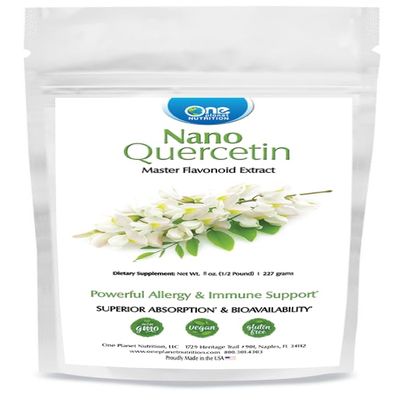 One Planet Nutrition Nano Quercetin Powder 8 oz (227 Servings), Sophora Japonica Extract, Nano for Enhanced Absorption, Supports Immune Health with Antioxidant Benefits, Non-GMO, Vegan