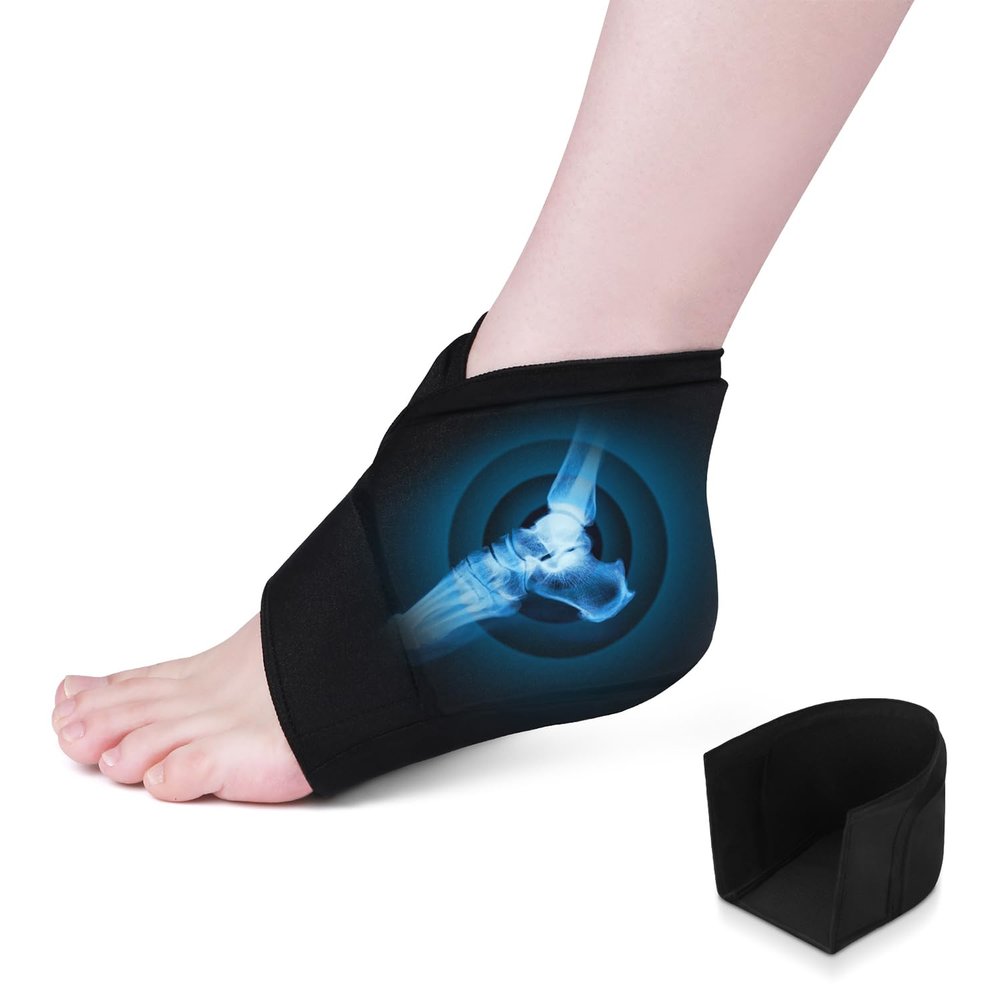 Helthrelife Heel Ice Pack for Pain Relief, Reusable Gel Ankle Ice Pack Wrap Hot&Cold Therapy for Heel Pain, Plantar Fasciitis, Achilles Tendinitis, Dry Cracked Heels, Sprain, Sports Injuries