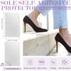 10 Pcs Non Slip Sole Protector Pads Anti Skid Treads 3.1 x 5.1 Inches Adhesive Grip Pads Rubber for Bottom of Men Women Shoes Heels or Boots Replacement (Clear, Wave) view 2