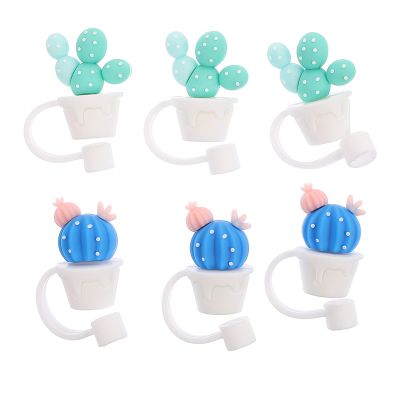 6 Pcs Straw Covers Silicone Straw Caps Lids for Home Office