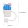 6 Pcs Straw Covers Silicone Straw Caps Lids for Home Office view 2