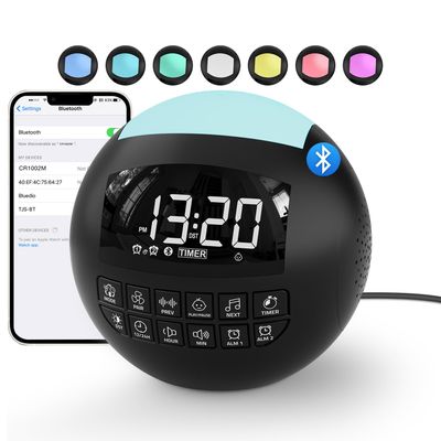5-in-1 White Noise Sound Machine + Bluetooth + Night Light, 42 Soothing Sounds Sleep Machine for Kids Baby Adults, 8 Timer & Adjustable Volume, USB & Type-C Ports, Dual Alarm Clocks for Bedrooms