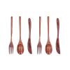 Wooden Spoon Fork Knife Cutlery Set, 6Pcs Reusable Wooden Spoons and Forks Natural Wooden Utensils for Eating Wooden Dinner Utensil Set view 1