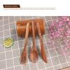 Wooden Spoon Fork Knife Cutlery Set, 6Pcs Reusable Wooden Spoons and Forks Natural Wooden Utensils for Eating Wooden Dinner Utensil Set view 3