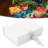 Gift Box with Bow, Foldable Pure Color Reusable Gift Wrap Boxes with Ribbon, Sweet Treat Boxes and Favor Boxes Easy Assembly for Parties, Birthdays (White) view 3