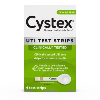 Cystex UTI Test Strips for Women & Men - At-Home Urinary Tract Infection Test with Fast, Accurate Results in 2 Minutes - Easy to Use - 4-Count