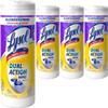 Lysol Dual Action Disinfectant Wipes, Multi-Surface Antibacterial Scrubbing Wipes, Dorm Room Essentials, Citrus Scent, 75ct (Pack of 4), Packaging May Vary view 1