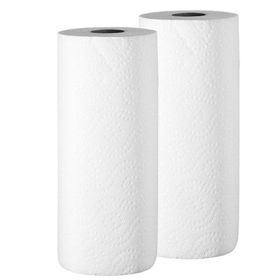 EcoQuality 2-Ply White Kitchen Perforated Paper Towel Rolls - Easy Tear, Strong, Individually Wrapped USA MADE - Household Roll Towel Paper - Multi-Surface, Cleaning, Kitchen, Bathroom, Office (6)
