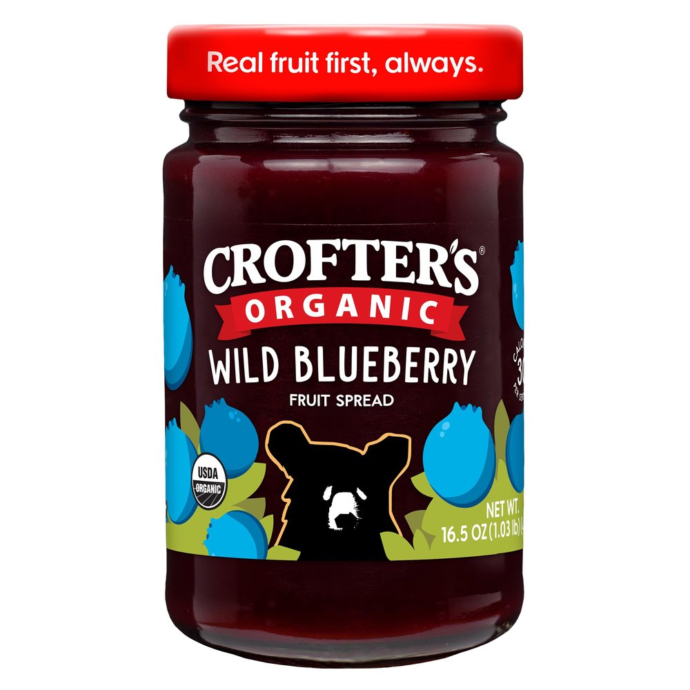Crofters Fruit Spread Organic Premium Wild Blueberry, 16.5 oz