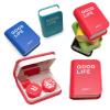 The Mujen Contact Lens Case Kit, Cute Color Book Fox Contact Lens case with remover tool, Portable contact lens travel storage kit with mirror, container, tweezer, holder (Red) view 1