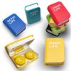 The Mujen Contact Lens Case Kit, Cute Color Book Fox Contact Lens case with remover tool, Portable contact lens travel storage kit with mirror, container, tweezer, holder (Yellow) view 1