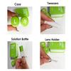 The Mujen Contact Lens Case Kit, Cute Color Book Fox Contact Lens case with remover tool, Portable contact lens travel storage kit with mirror, container, tweezer, holder (Green) view 3