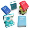 Contact Lens Case Kit, Cute Color Book Fox Contact Lens case with remover tool, Portable contact lens travel storage kit with mirror, container, tweezer, holder (Sky Blue) view 1